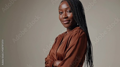 The Confident Woman in Brown