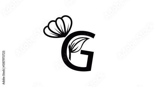 Animated letters and flowers on a white background