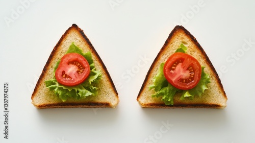 Obraz na płótnie Sándwich tostado con lechuga y tomate w salonie