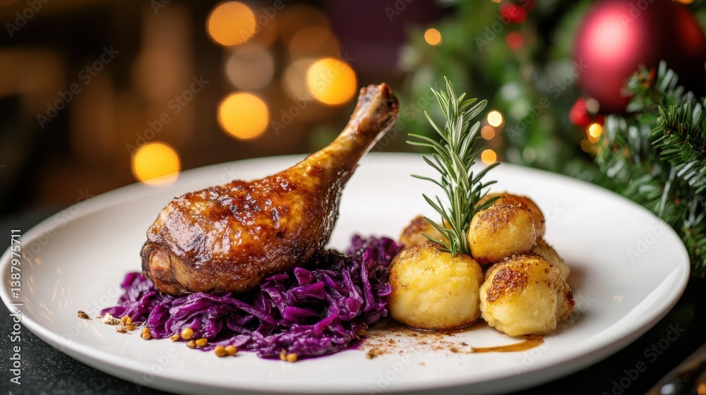 Plato gourmet navideño
