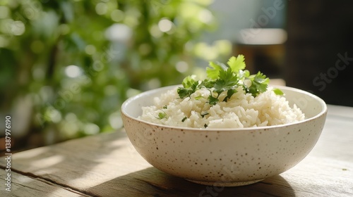 Obraz na płótnie Plato de arroz en un ambiente natural w salonie