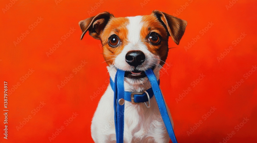 Perro sosteniendo correa
