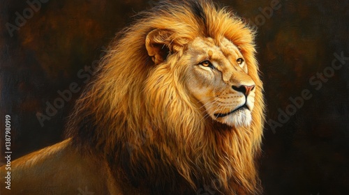 Obraz na płótnie León con melena majestuosa w salonie
