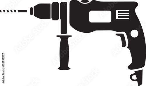 power drill silhouette, Drill icon. machine drill sign set. hand drill icon design and Electric drill and bits. Cordless battery construction hand drill tool illustration , Drilling machine icons 