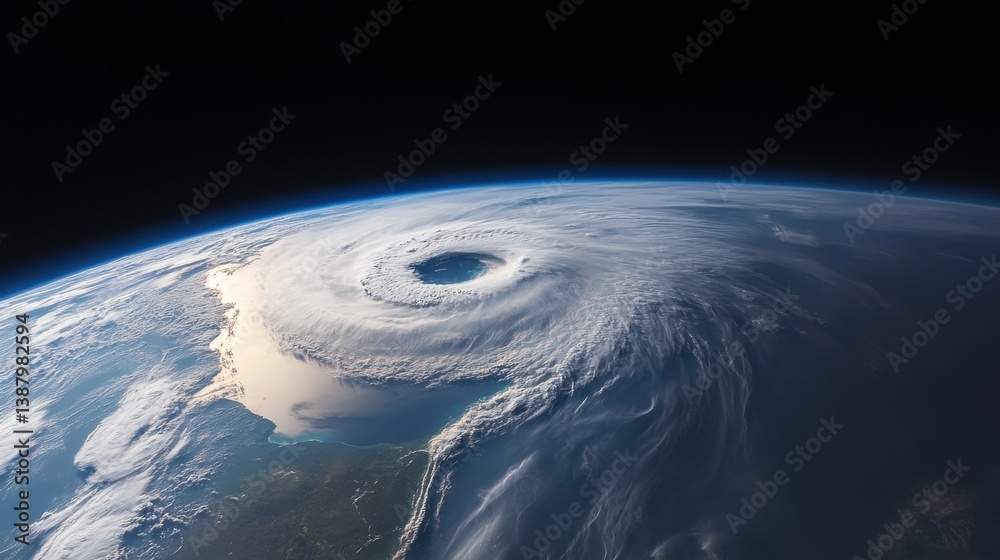 Imagen de huracán visto desde el espacio