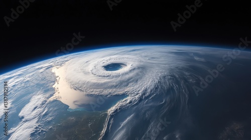 Obraz na płótnie Imagen de huracán visto desde el espacio w salonie