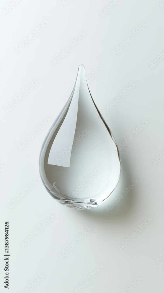 Gota de agua en superficie blanca
