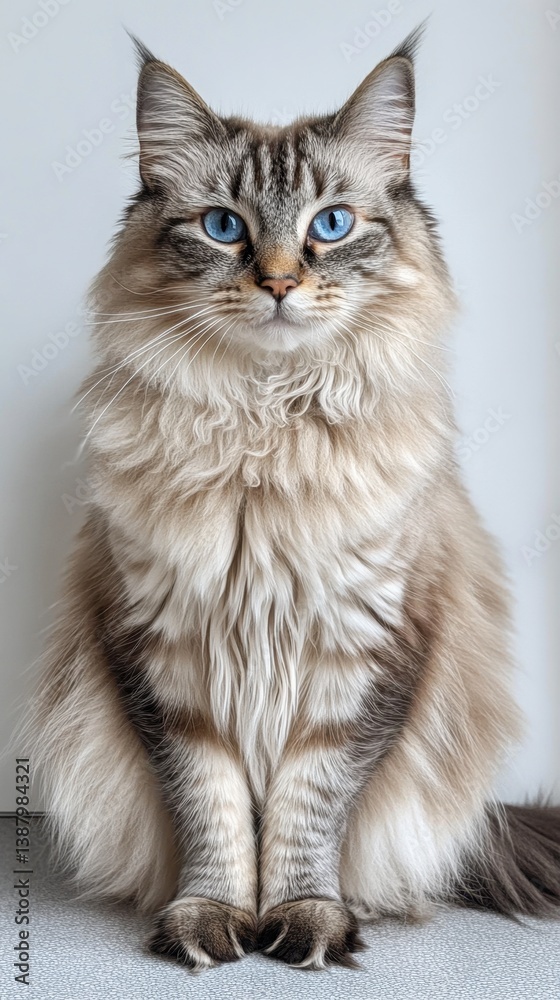 Gato siberiano ojos azules