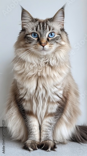 Gato siberiano ojos azules