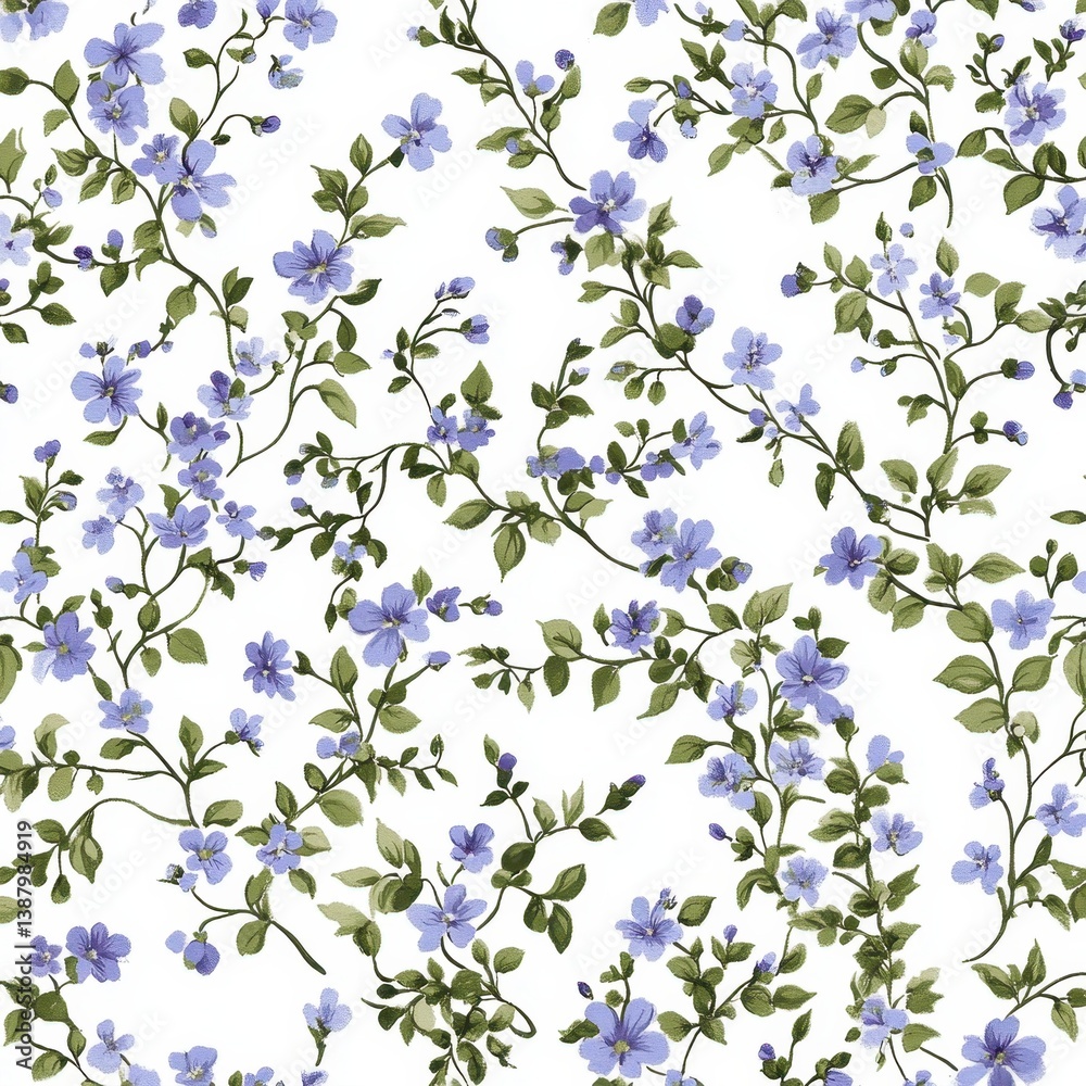 Fondo floral con flores lilas y verdes