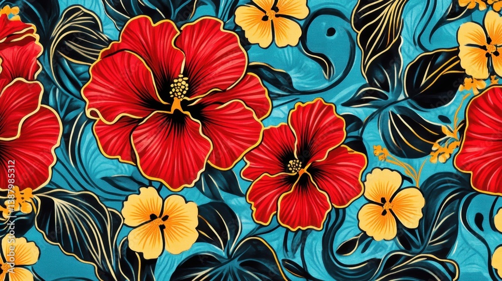 Fondo con flores tropicales