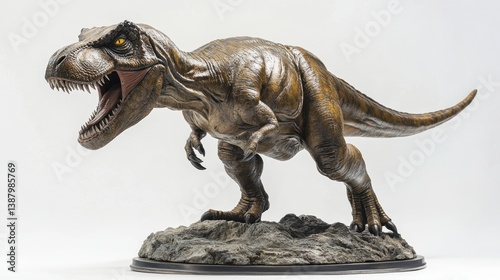 Obraz na płótnie Figura de dinosaurio tiranosaurio rex w salonie