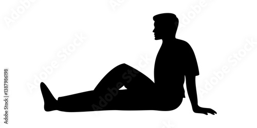 man sit down silhouette design. relax sign and symbol.