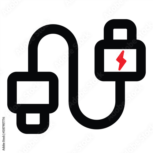 USB Cable icon symbol, vector illustration