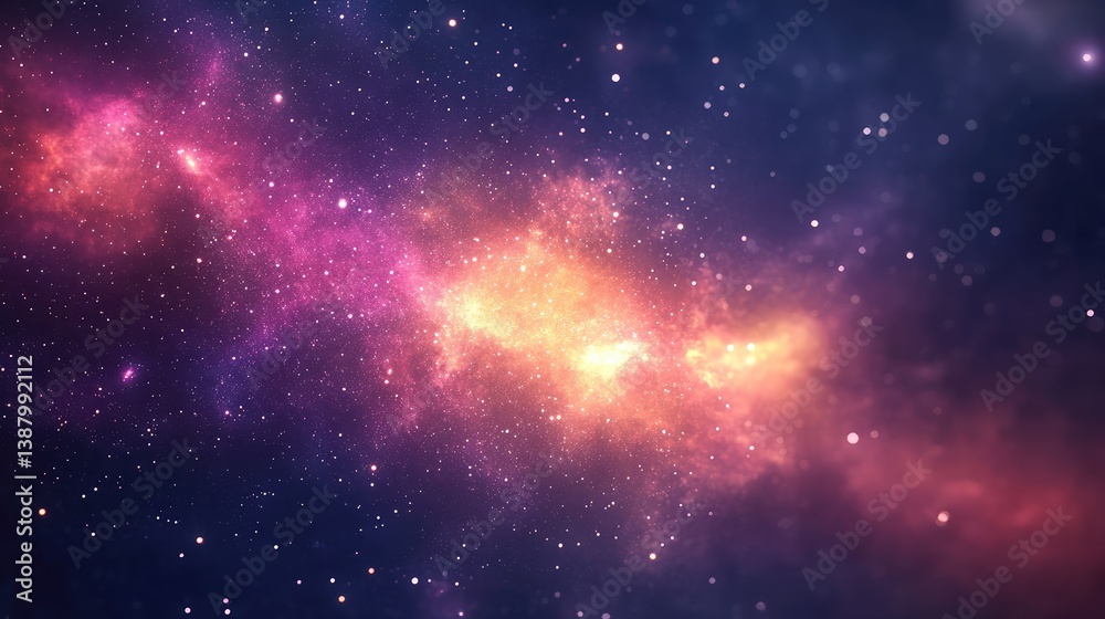 Fototapeta premium A vibrant galaxy filled with glowing stars, bright cosmic dust, and deep space wonders.