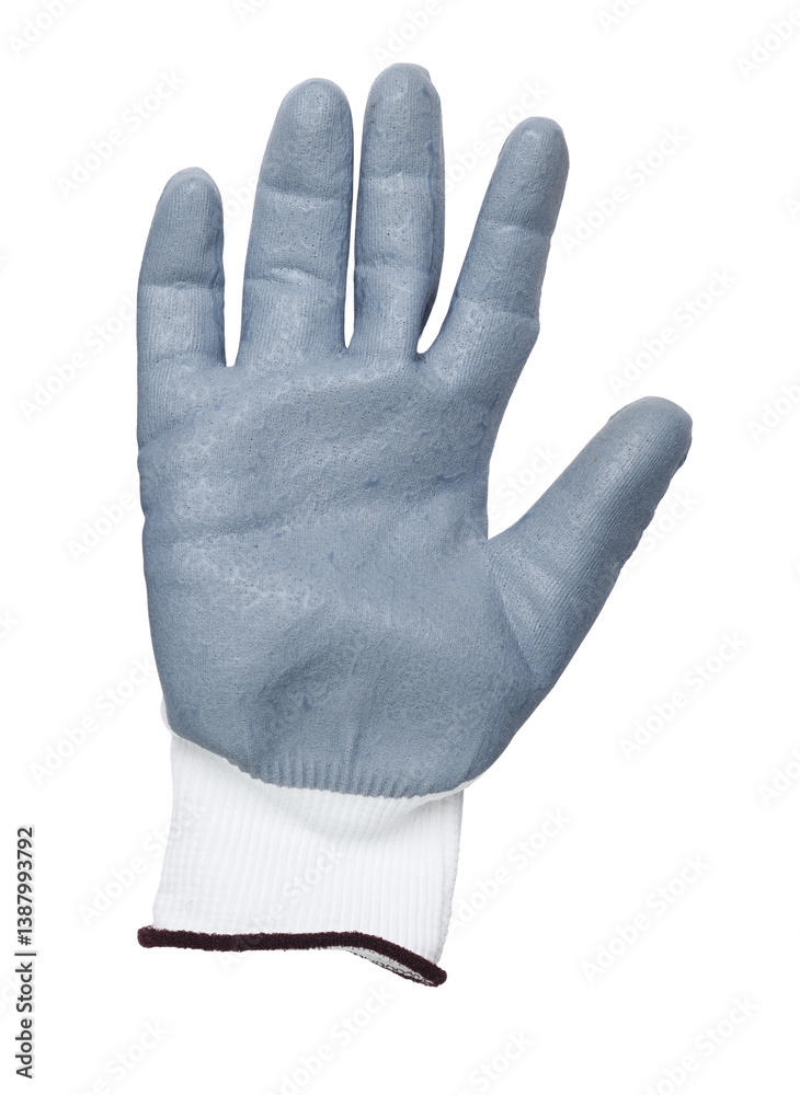 Obraz premium Isolated construction rubber gloves on a white background. Rubber gloves for repair.