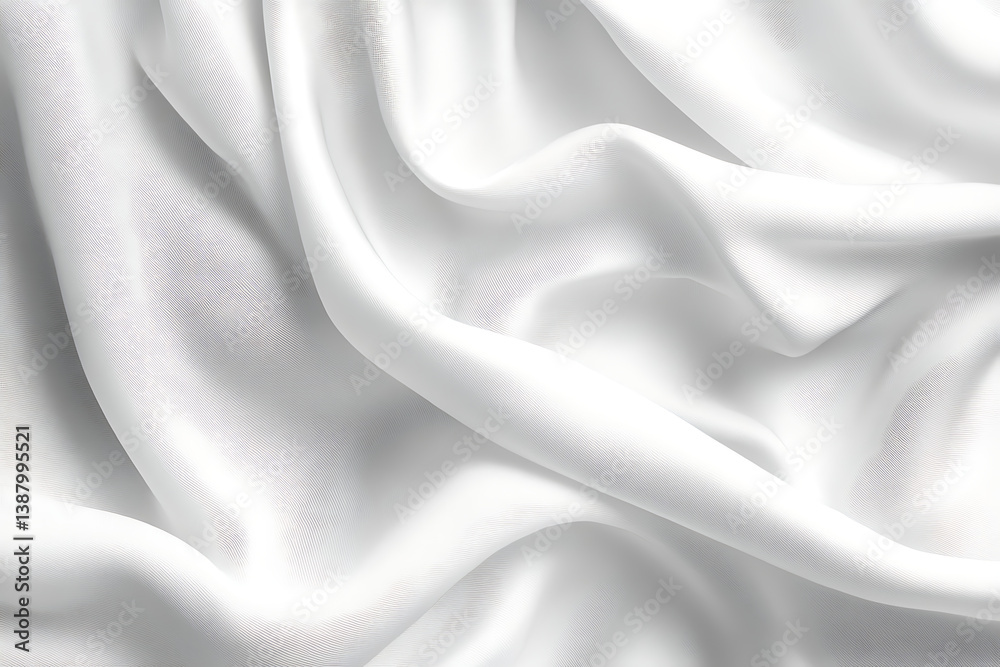 Obraz premium White linen canvas background with a subtle grunge texture for design and print presentation, top view. 