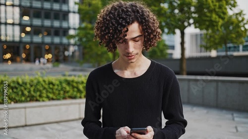 The Young Man with Smartphone
