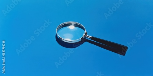Lupa sobre fondo azul