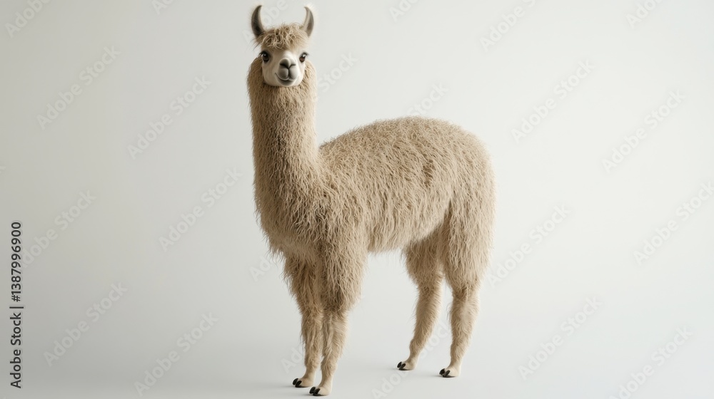 Lama pelaje suave fondo neutro