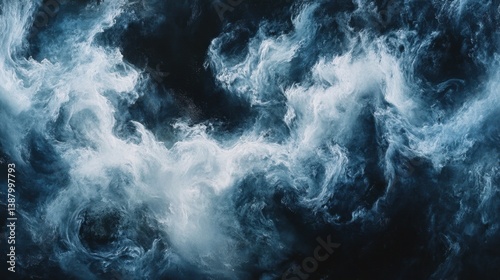 Obraz na płótnie Imagen abstracta de olas de agua en tonos azules y blancos w salonie