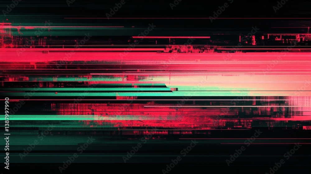 Imagen abstracta con líneas de colores rojo y verde