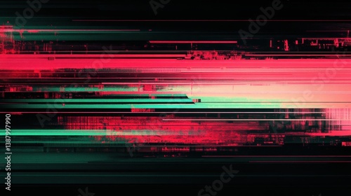 Obraz na płótnie Imagen abstracta con líneas de colores rojo y verde w salonie