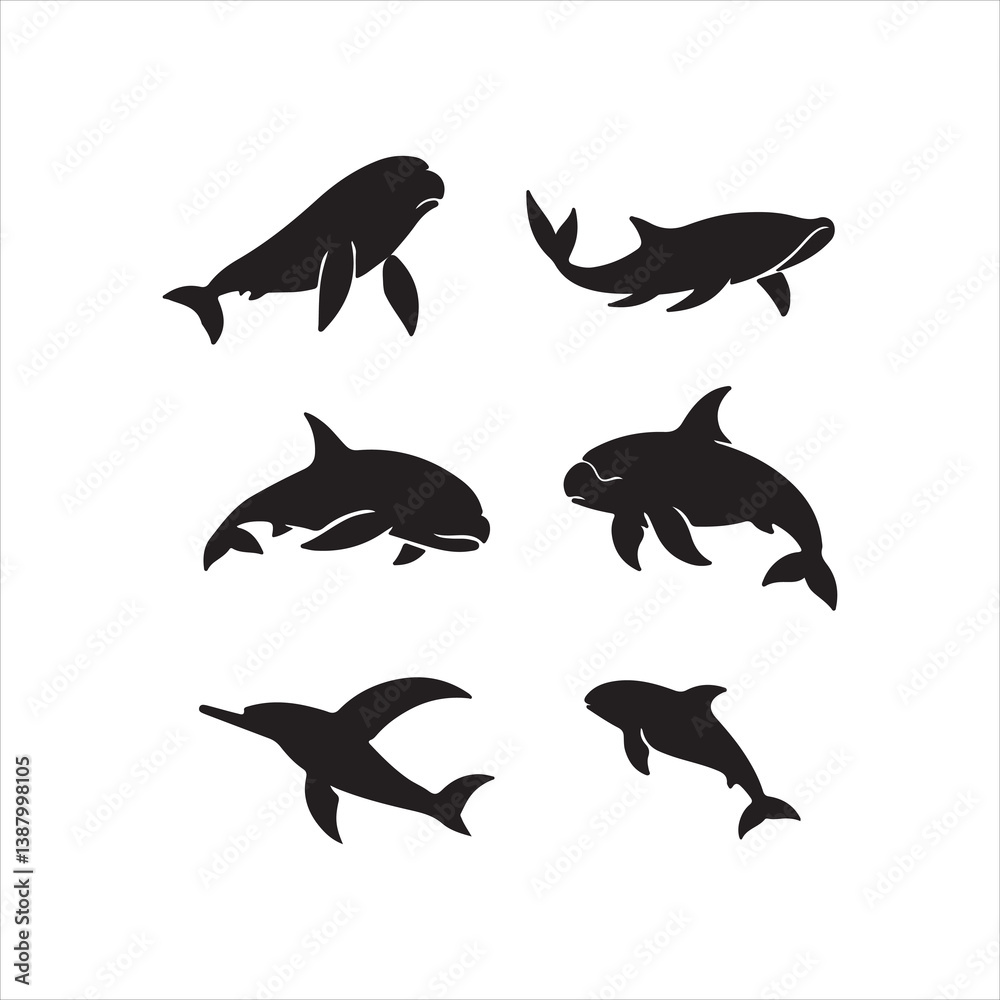 Obraz premium set of sharks