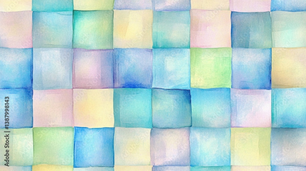 Imagen abstracta con cuadros de colores pastel