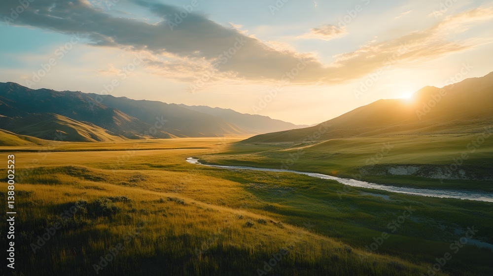 Fototapeta premium A breathtaking National Park valley, where culture, recreation, and untouched wilderness merge into an unforgettable landscape