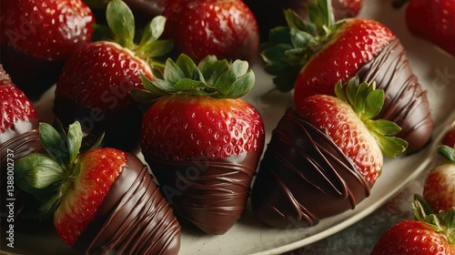 Tempting chocolate-covered strawberries, perfect for desserts, romantic occasions, and festive celebrations
