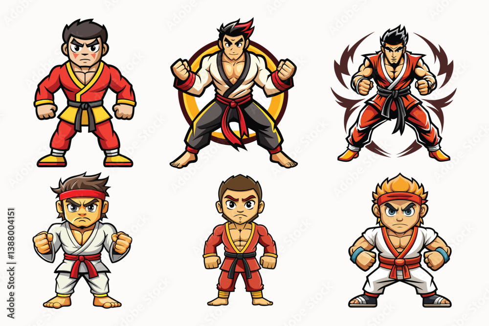 Martial arts vector isolated on white background. Martial arts vector isolated on white background.