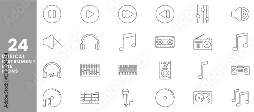 set of musical instrument icons.