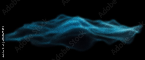Abstract dark gradient background featuring cyan blue elegant strokes with flowing noise textures and high-speed curve motion
