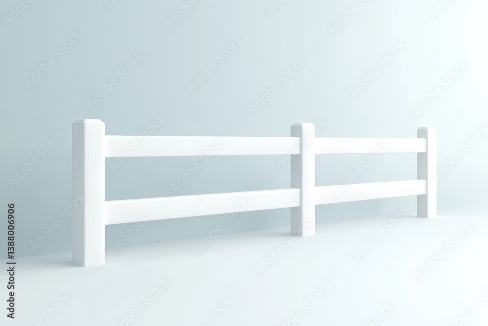 Naklejka premium Simple white fence