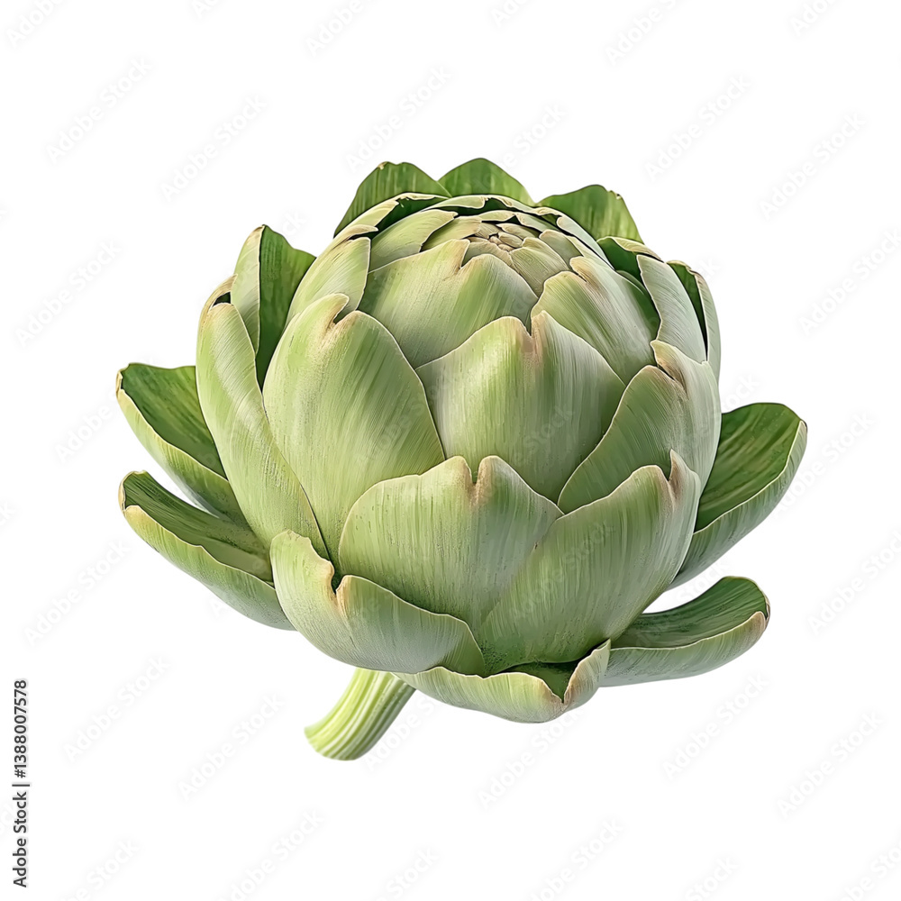 A single artichoke centered on the screen on Png Format and Transparent Background A single artichoke centered on the screen on Png Format and Transparent Background