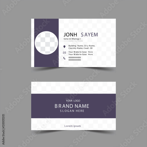 New trending creative and simple professional business card layout vector template editable and printable.
