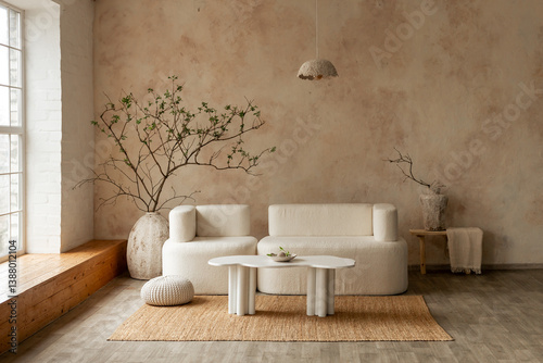 Minimalist Living Room with Natural Decor