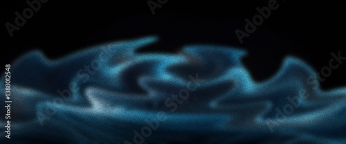 Gradient texture of curved cyan lines and dark blue brush strokes across a black backdrop with abstract noise layering