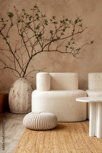 Minimalist Living Room with Natural Decor