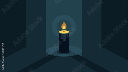 Light in the Dark A candle illuminating a dark room filled with shadows representing hope clarity and the process of facing ones fears during therapy.