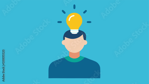 Lightbulb Moment A figure with a lightbulb above their head representing the moment of realization when they recognize their cognitive distortions.