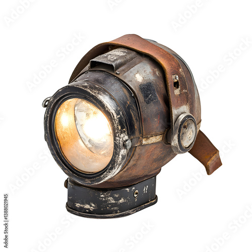 Industrial-strength headlamp isolated on white background
