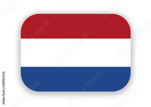 Netherlands Rounded rectangle flag icon with shadow on white background. Illustration Free Download Netherlands Rounded rectangle flag icon with shadow on white background. Illustration - GFXLoad