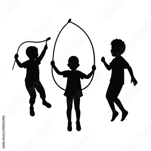 silhouettes of children
