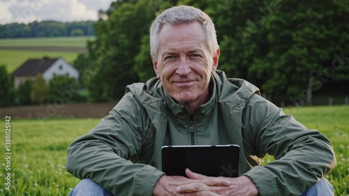 The Happy Senior with Tablet