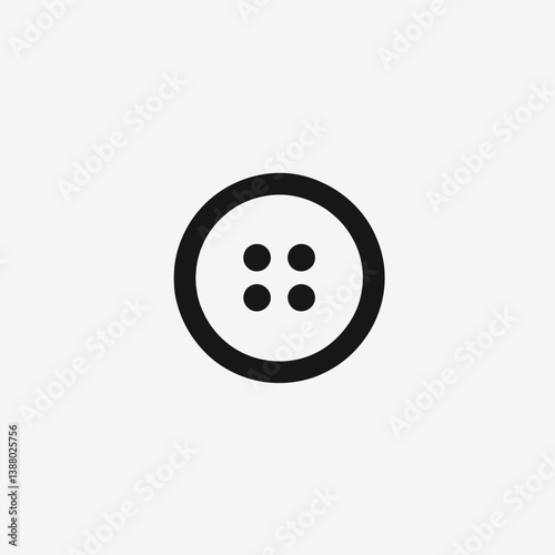 very simple flat and single minimalist Button Hole Silhouettes in black on a white background