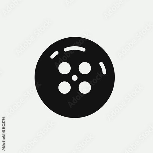 very simple flat and single minimalist Button Hole Silhouettes in black on a white background
