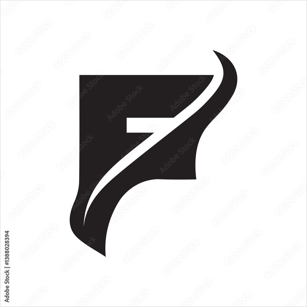 Fototapeta premium Letter F Simple Unique Logo Design