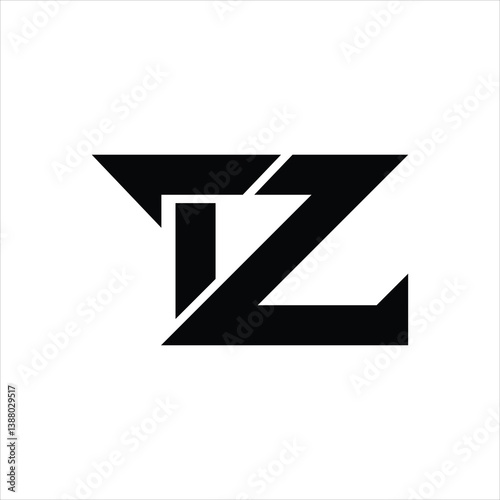 Letter Tz or Zt Stylish Trendy Initial Logo Design